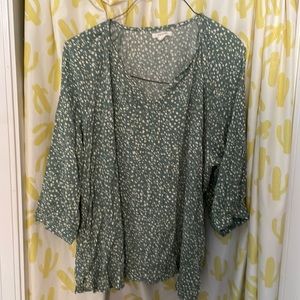 Maurices 1X 3/4 sleeve blouse
